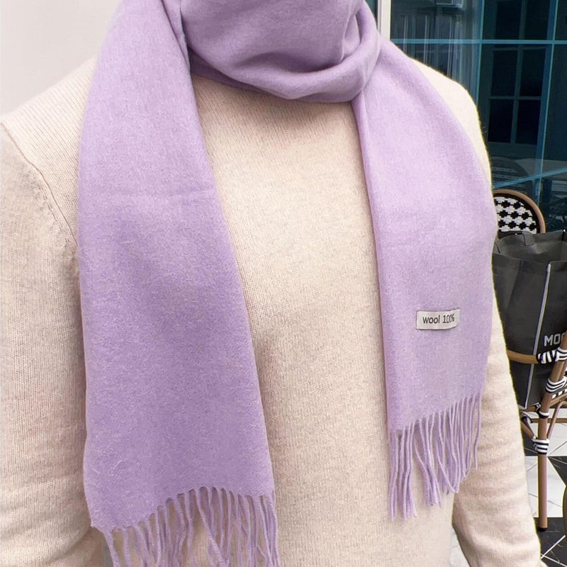 linişte 100% Wool Scarf - Men and Women Winter Warm Soft Luxurious Solid Colors Gift Box - Image 5